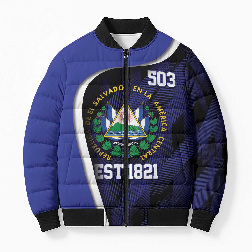 El Salvador Independence Day Bomber Puffer Jacket Since 1821 September 15 - Wonder Print Shop