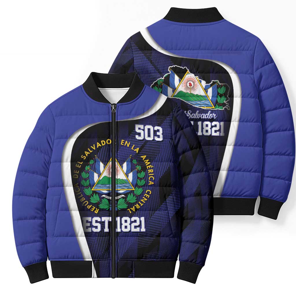 El Salvador Independence Day Bomber Puffer Jacket Since 1821 September 15 - Wonder Print Shop