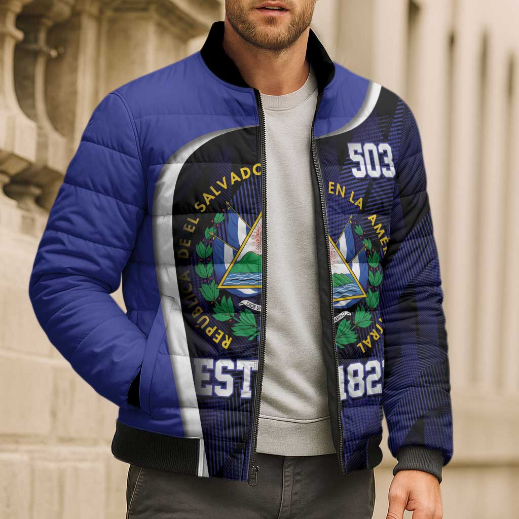 El Salvador Independence Day Bomber Puffer Jacket Since 1821 September 15 - Wonder Print Shop