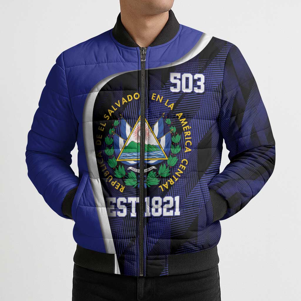 El Salvador Independence Day Bomber Puffer Jacket Since 1821 September 15 - Wonder Print Shop