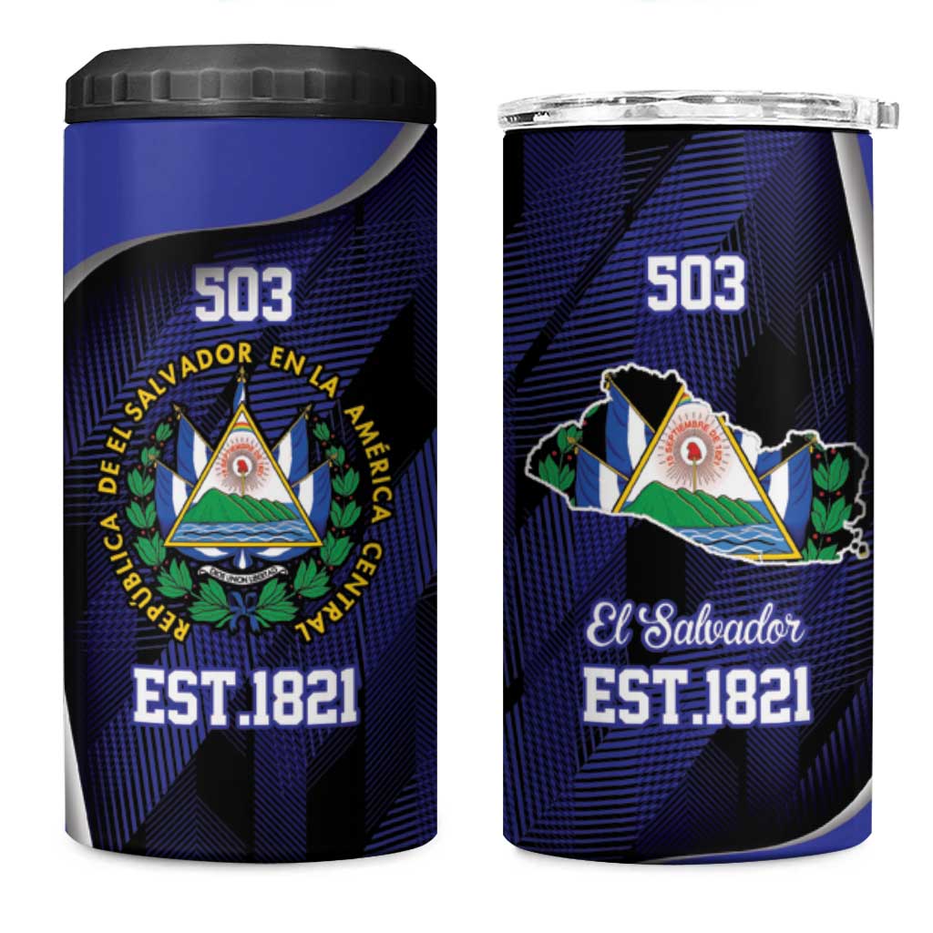 El Salvador Independence Day 4 in 1 Can Cooler Tumbler Since 1821 September 15 - Wonder Print Shop
