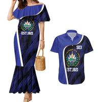 El Salvador Independence Day Couples Matching Mermaid Dress and Hawaiian Shirt Since 1821 September 15 - Wonder Print Shop