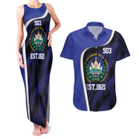 El Salvador Independence Day Couples Matching Tank Maxi Dress and Hawaiian Shirt Since 1821 September 15 - Wonder Print Shop