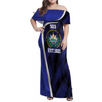 El Salvador Independence Day Family Matching Off Shoulder Maxi Dress and Hawaiian Shirt Since 1821 September 15 - Wonder Print Shop