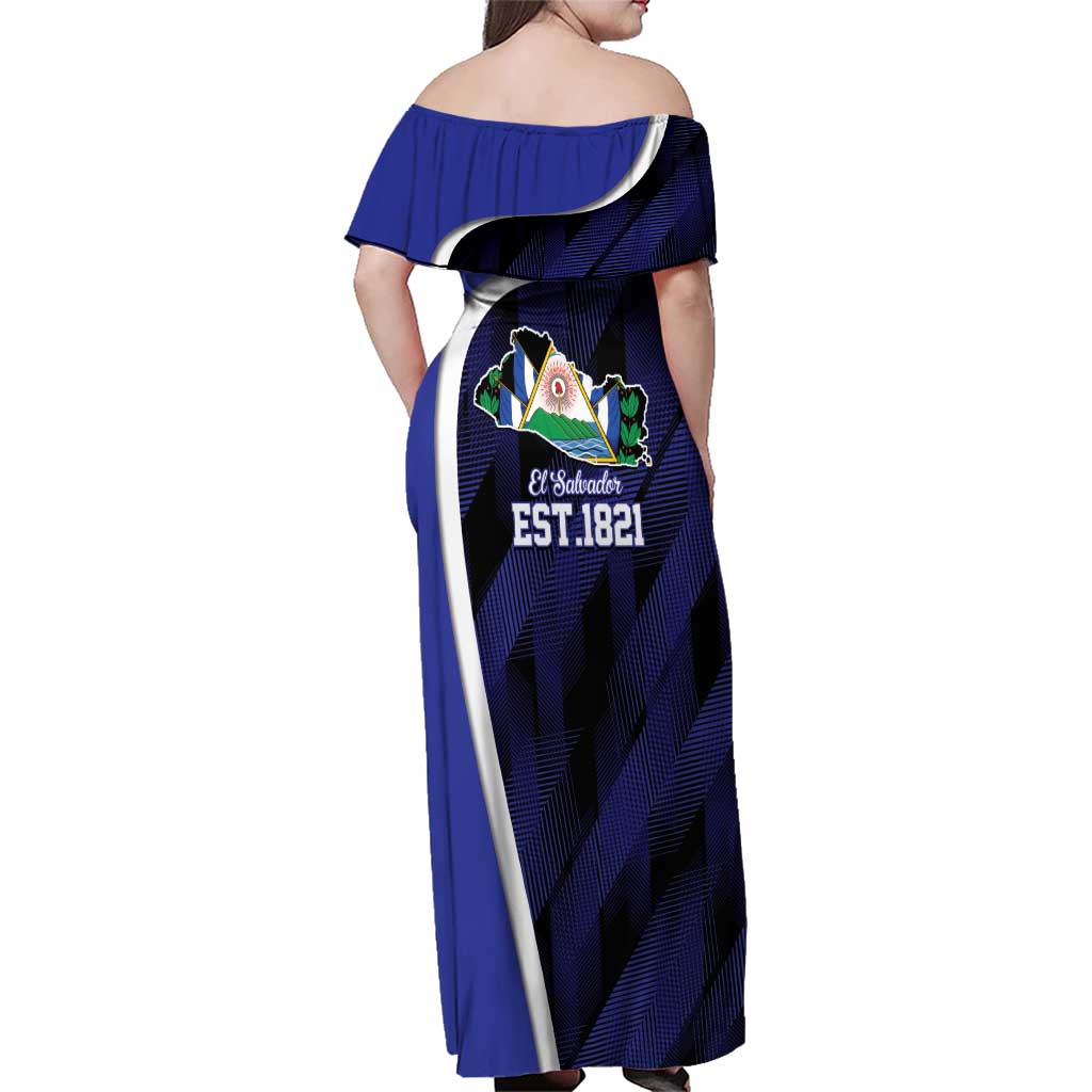 El Salvador Independence Day Family Matching Off Shoulder Maxi Dress and Hawaiian Shirt Since 1821 September 15 - Wonder Print Shop