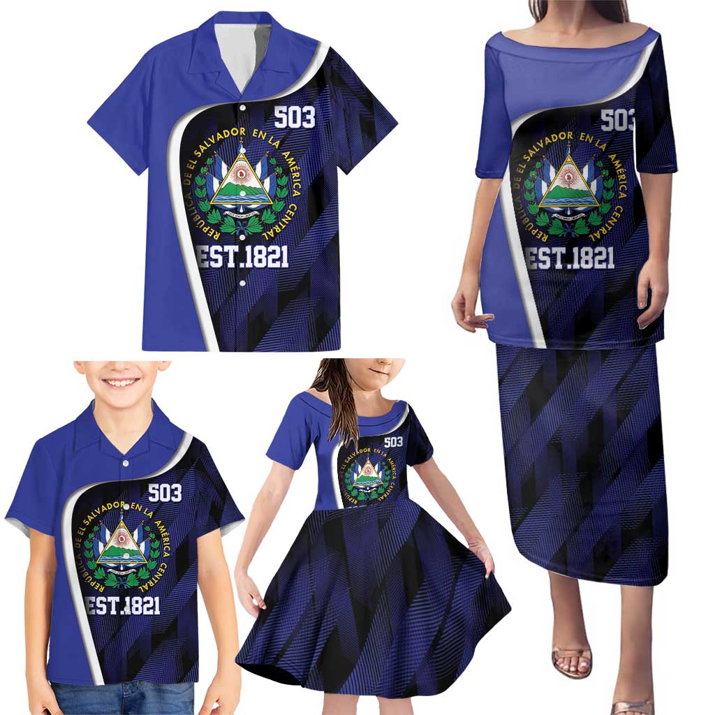 El Salvador Independence Day Family Matching Puletasi and Hawaiian Shirt Since 1821 September 15 - Wonder Print Shop