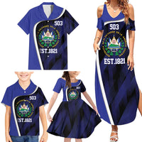 El Salvador Independence Day Family Matching Summer Maxi Dress and Hawaiian Shirt Since 1821 September 15 - Wonder Print Shop