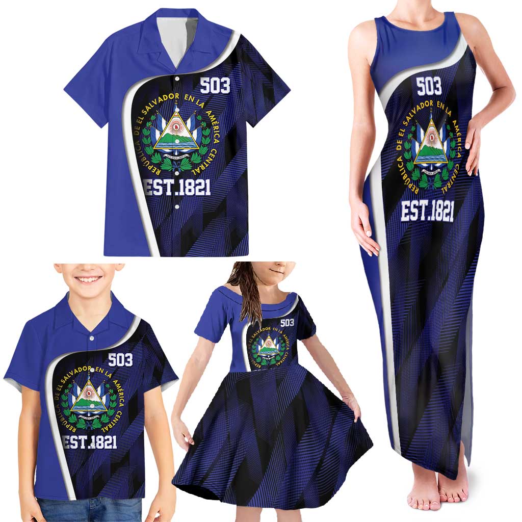El Salvador Independence Day Family Matching Tank Maxi Dress and Hawaiian Shirt Since 1821 September 15 - Wonder Print Shop