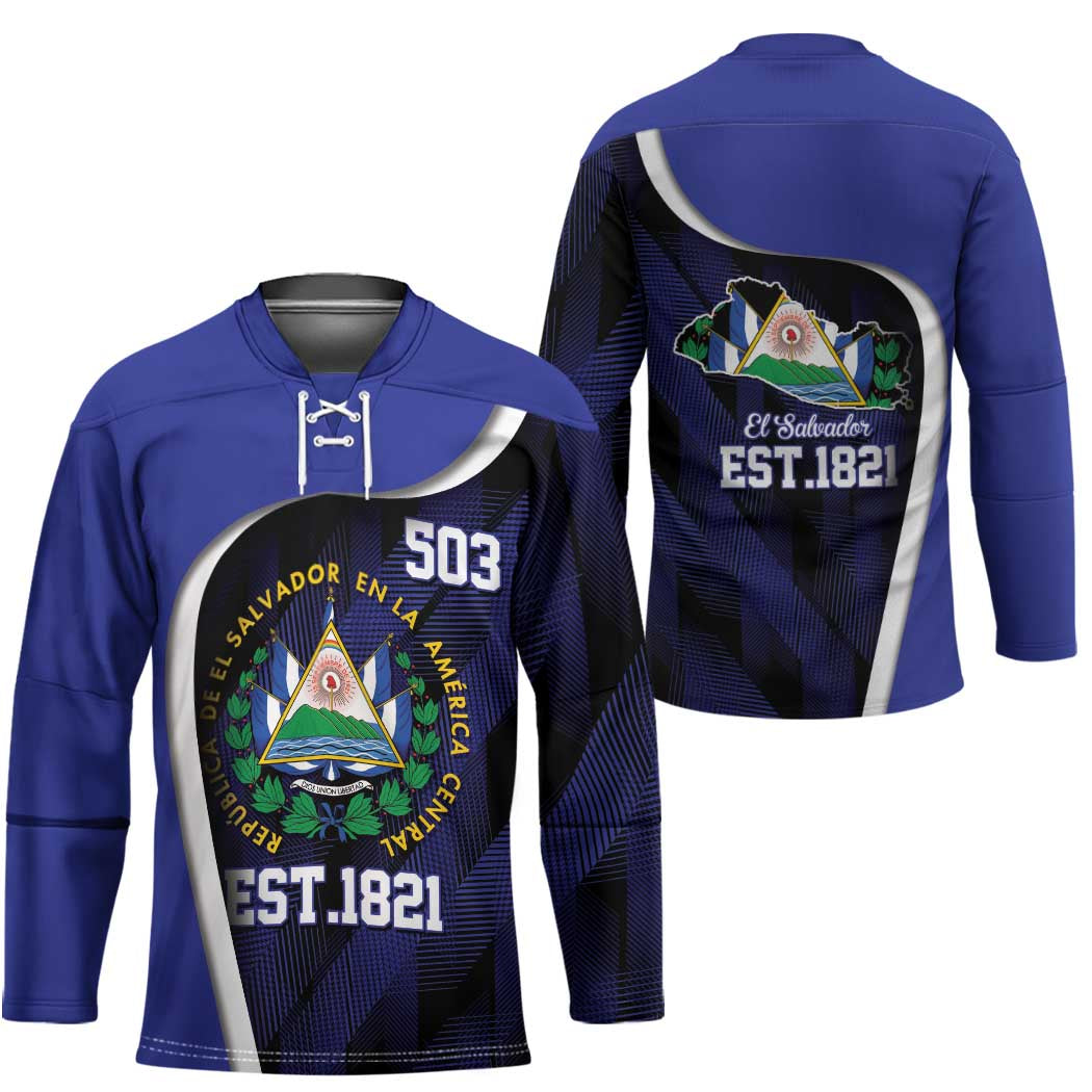 El Salvador Independence Day Hockey Jersey Since 1821 September 15 - Wonder Print Shop