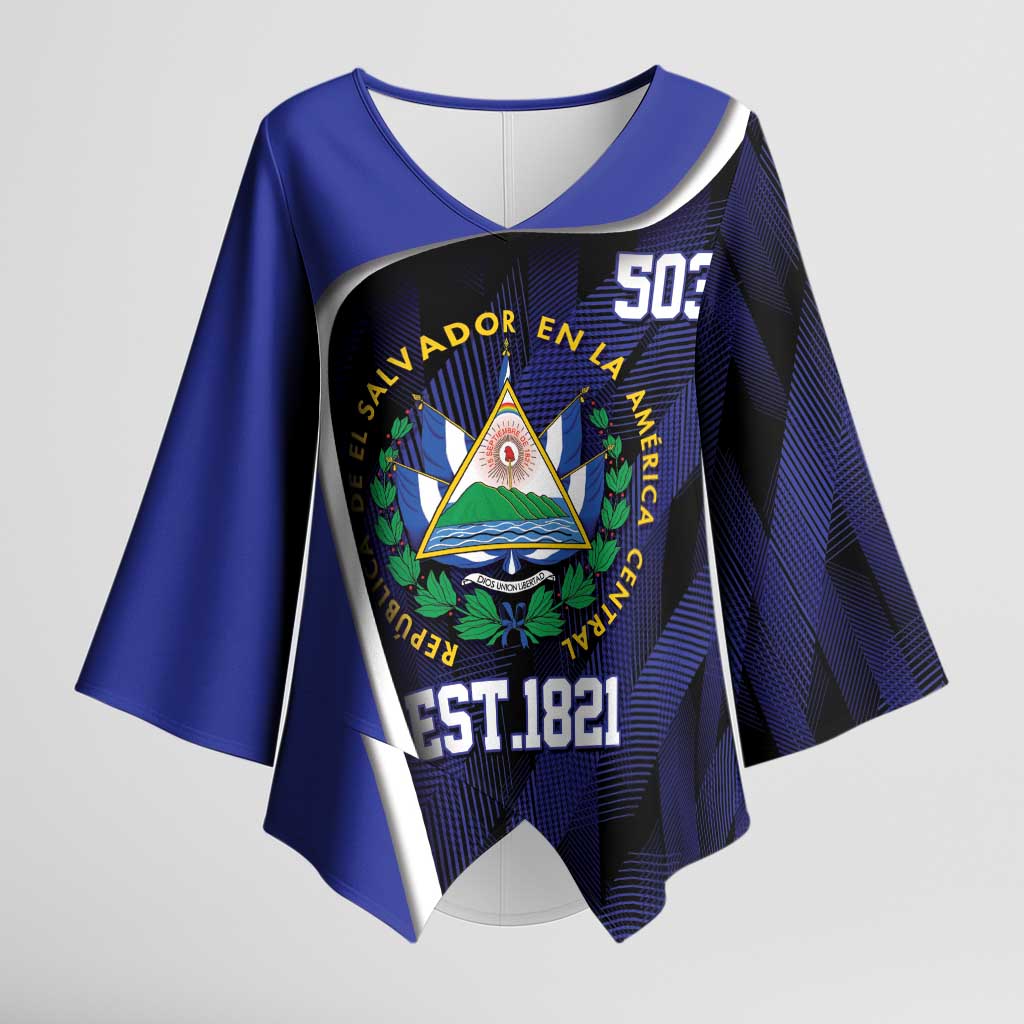 El Salvador Independence Day Kimono Sleeve Blouse Since 1821 September 15 - Wonder Print Shop