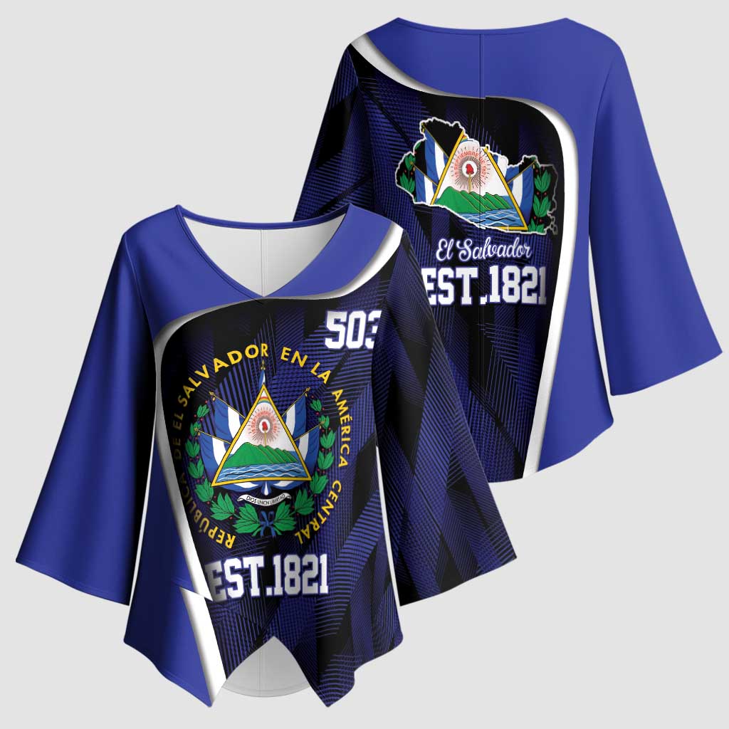 El Salvador Independence Day Kimono Sleeve Blouse Since 1821 September 15 - Wonder Print Shop