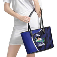 El Salvador Independence Day Leather Tote Bag Since 1821 September 15 - Wonder Print Shop