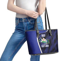 El Salvador Independence Day Leather Tote Bag Since 1821 September 15 - Wonder Print Shop
