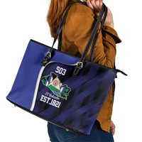 El Salvador Independence Day Leather Tote Bag Since 1821 September 15 - Wonder Print Shop