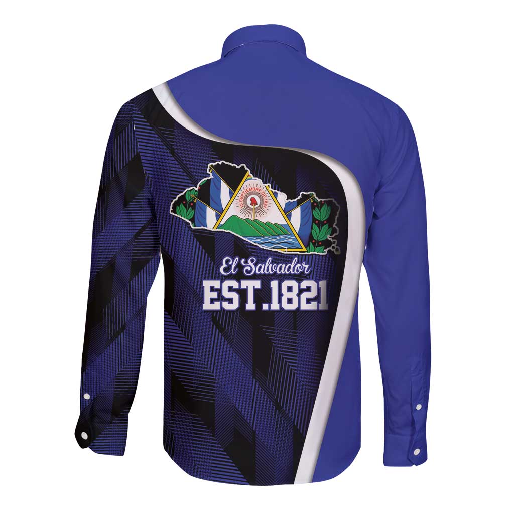El Salvador Independence Day Long Sleeve Button Shirt Since 1821 September 15 - Wonder Print Shop