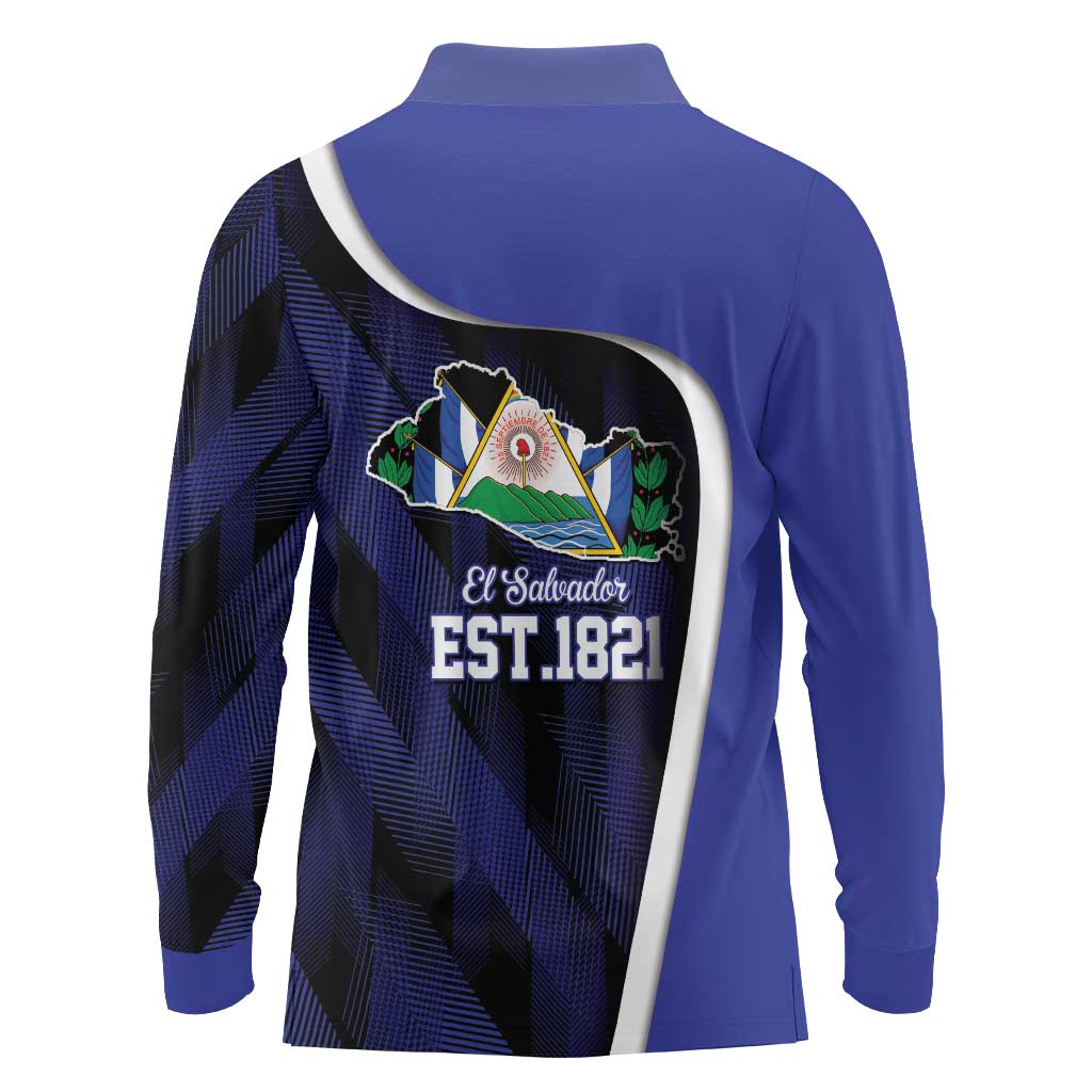 El Salvador Independence Day Long Sleeve Polo Shirt Since 1821 September 15 - Wonder Print Shop