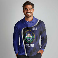 El Salvador Independence Day Long Sleeve Polo Shirt Since 1821 September 15 - Wonder Print Shop