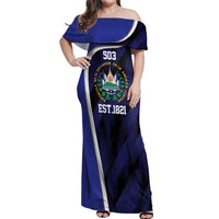 El Salvador Independence Day Off Shoulder Maxi Dress Since 1821 September 15 - Wonder Print Shop