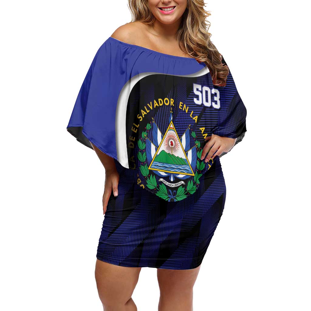 El Salvador Independence Day Off Shoulder Short Dress Since 1821 September 15 - Wonder Print Shop