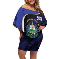 El Salvador Independence Day Off Shoulder Short Dress Since 1821 September 15 - Wonder Print Shop