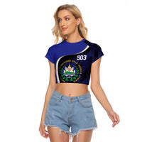 El Salvador Independence Day Raglan Cropped T Shirt Since 1821 September 15 - Wonder Print Shop