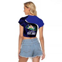 El Salvador Independence Day Raglan Cropped T Shirt Since 1821 September 15 - Wonder Print Shop