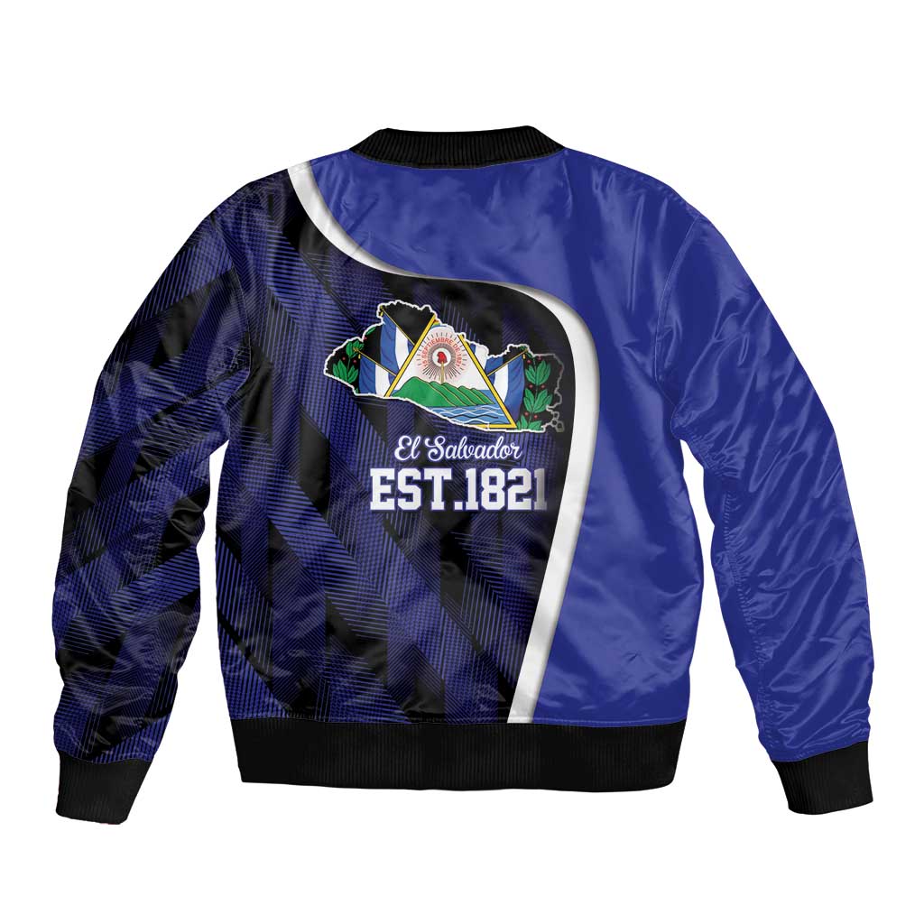 El Salvador Independence Day Sleeve Zip Bomber Jacket Since 1821 September 15 - Wonder Print Shop