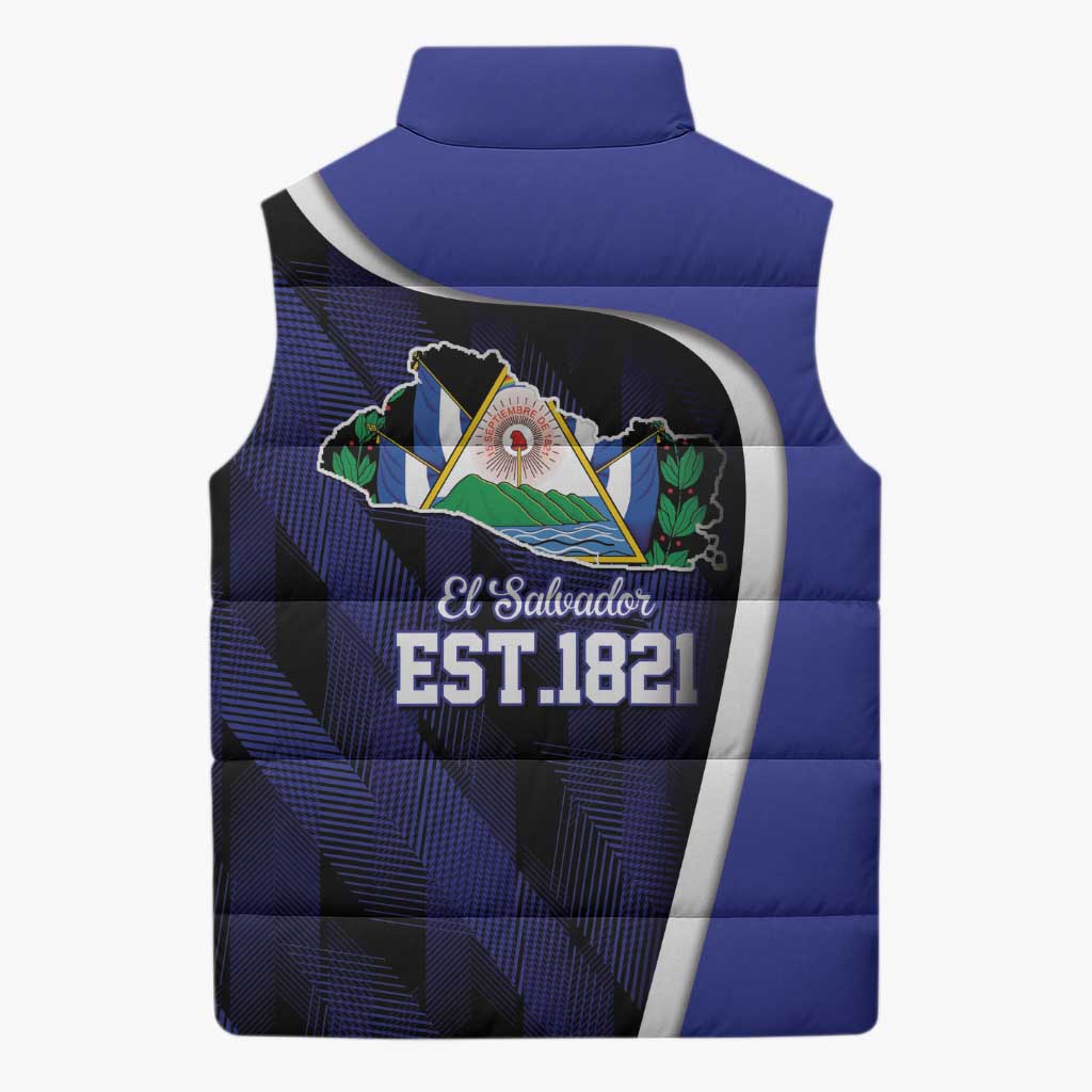 El Salvador Independence Day Sleeveless Puffer Jacket Since 1821 September 15 - Wonder Print Shop