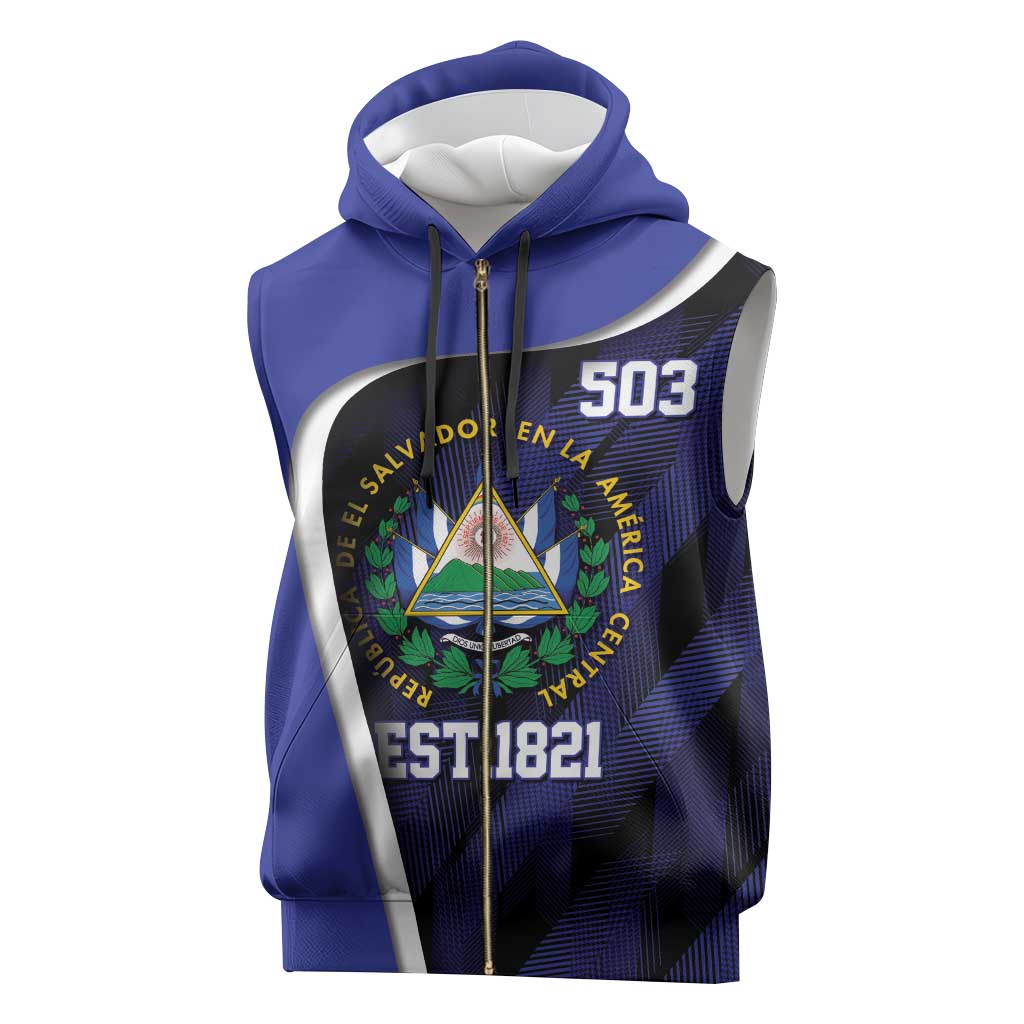 El Salvador Independence Day Sleeveless Zip Hoodie Since 1821 September 15 - Wonder Print Shop