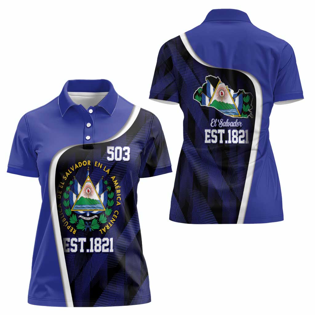 El Salvador Independence Day Women Polo Shirt Since 1821 September 15 - Wonder Print Shop