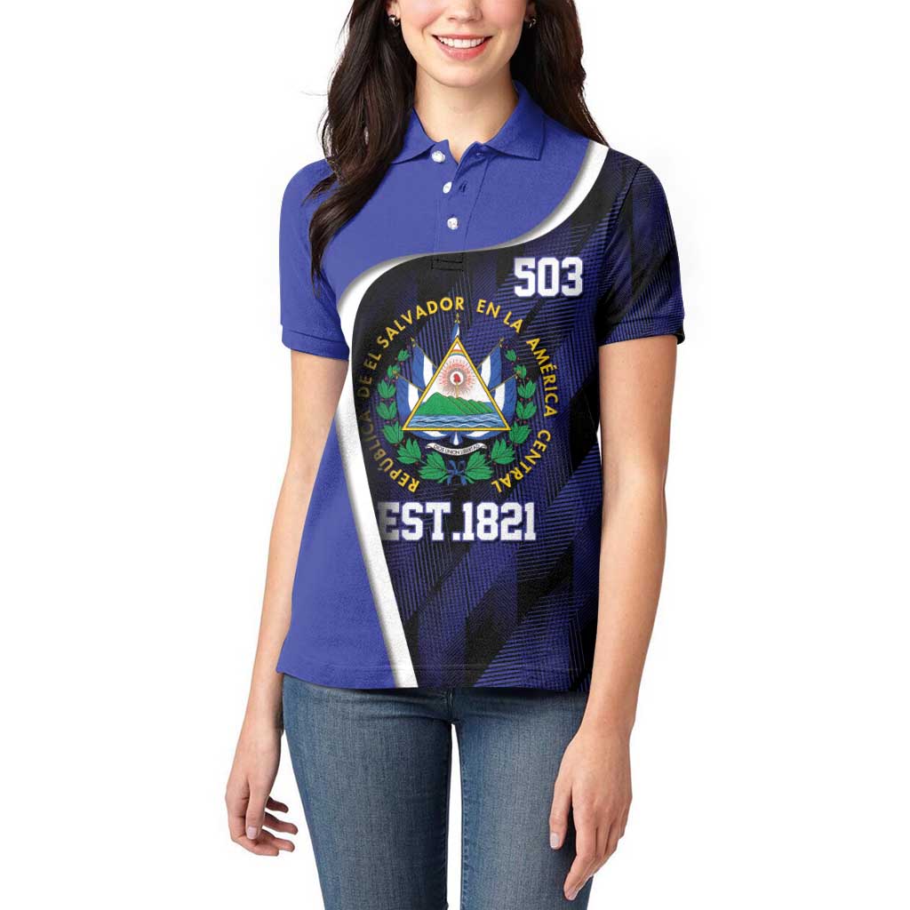El Salvador Independence Day Women Polo Shirt Since 1821 September 15 - Wonder Print Shop