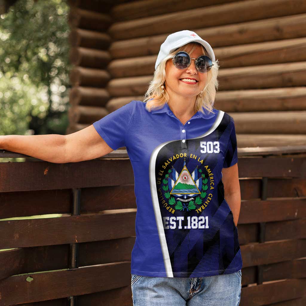 El Salvador Independence Day Women Polo Shirt Since 1821 September 15 - Wonder Print Shop
