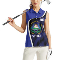 El Salvador Independence Day Women Sleeveless Polo Shirt Since 1821 September 15 - Wonder Print Shop