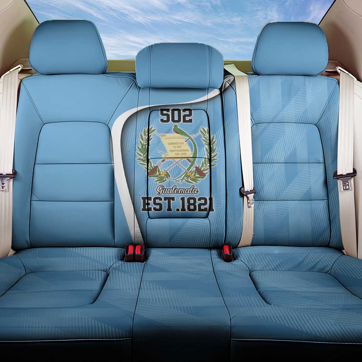 Guatemala Independence Day Back Car Seat Cover Since 1821 September 15 - Wonder Print Shop