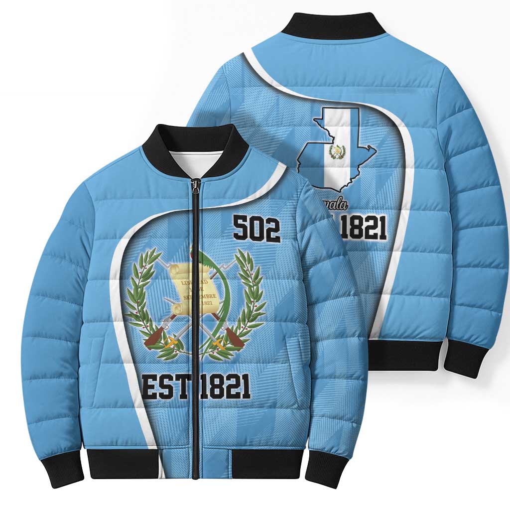 Guatemala Independence Day Bomber Puffer Jacket Since 1821 September 15 - Wonder Print Shop