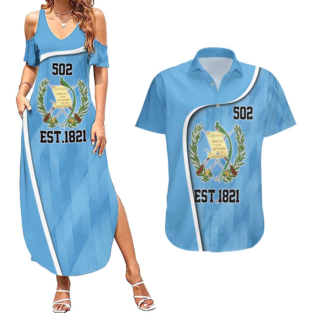 Guatemala Independence Day Couples Matching Summer Maxi Dress and Hawaiian Shirt Since 1821 September 15 - Wonder Print Shop