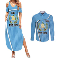 Guatemala Independence Day Couples Matching Summer Maxi Dress and Long Sleeve Button Shirt Since 1821 September 15 - Wonder Print Shop