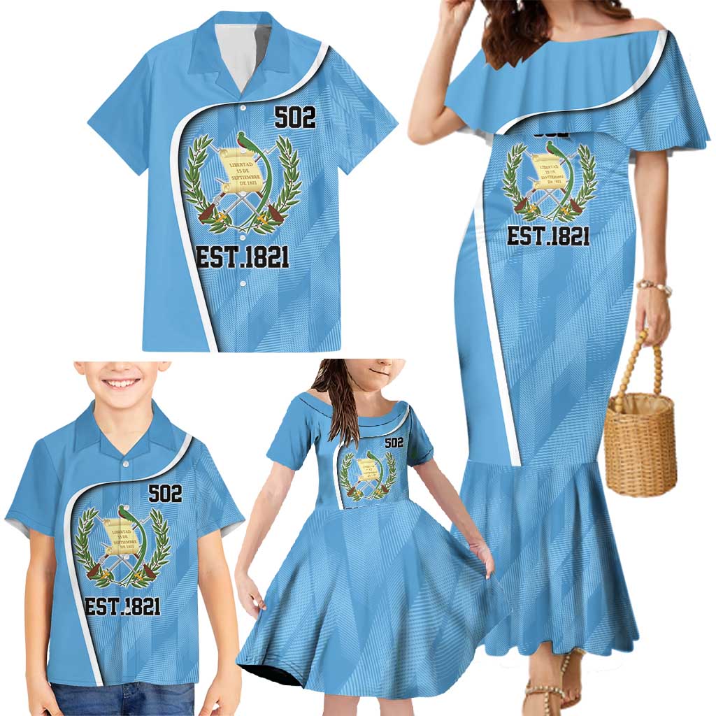 Guatemala Independence Day Family Matching Mermaid Dress and Hawaiian Shirt Since 1821 September 15 - Wonder Print Shop