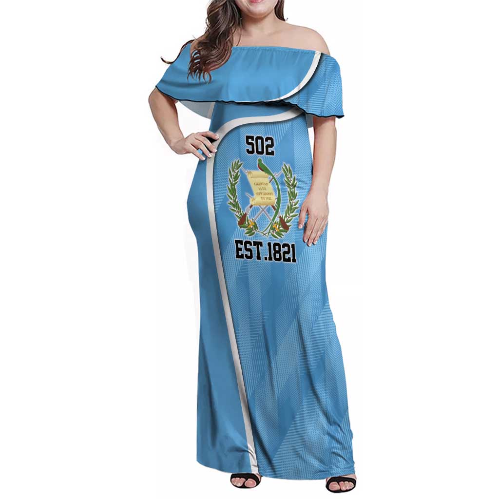 Guatemala Independence Day Family Matching Off Shoulder Maxi Dress and Hawaiian Shirt Since 1821 September 15 - Wonder Print Shop