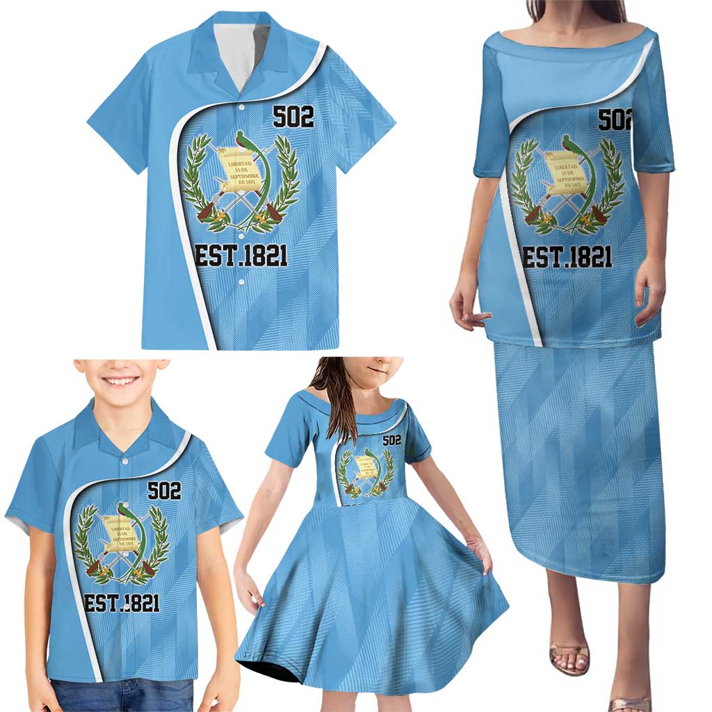 Guatemala Independence Day Family Matching Puletasi and Hawaiian Shirt Since 1821 September 15 - Wonder Print Shop
