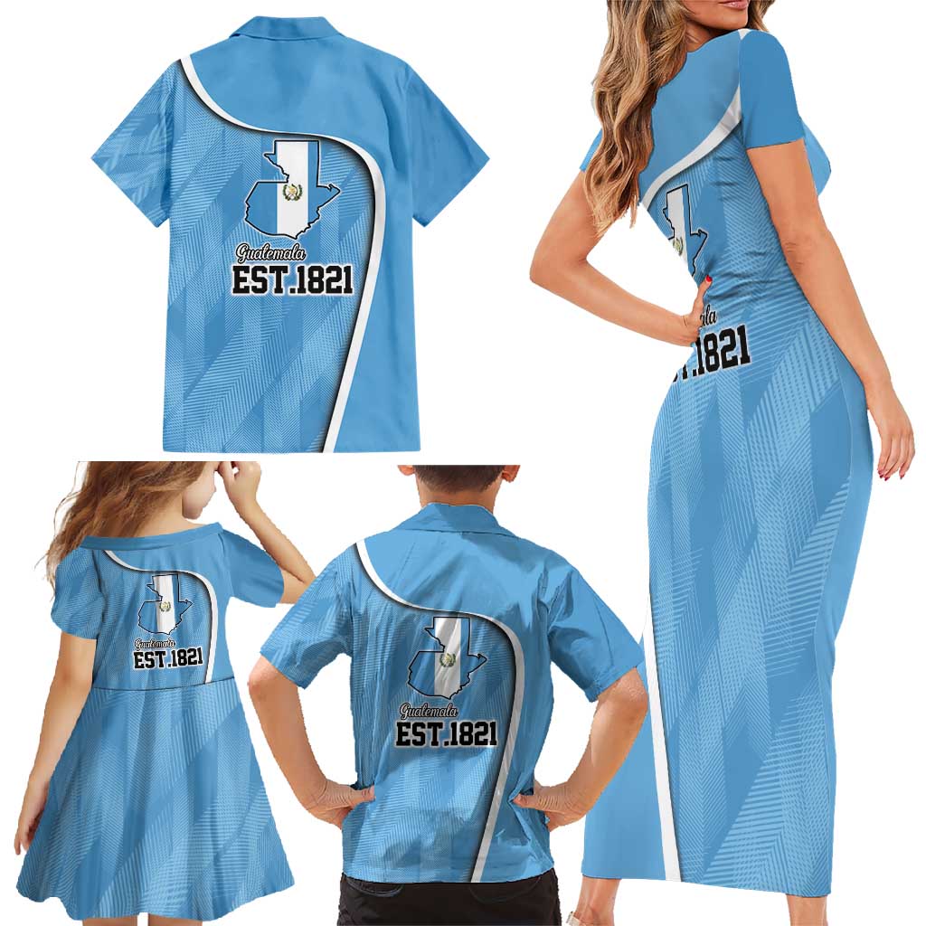 Guatemala Independence Day Family Matching Short Sleeve Bodycon Dress and Hawaiian Shirt Since 1821 September 15 - Wonder Print Shop