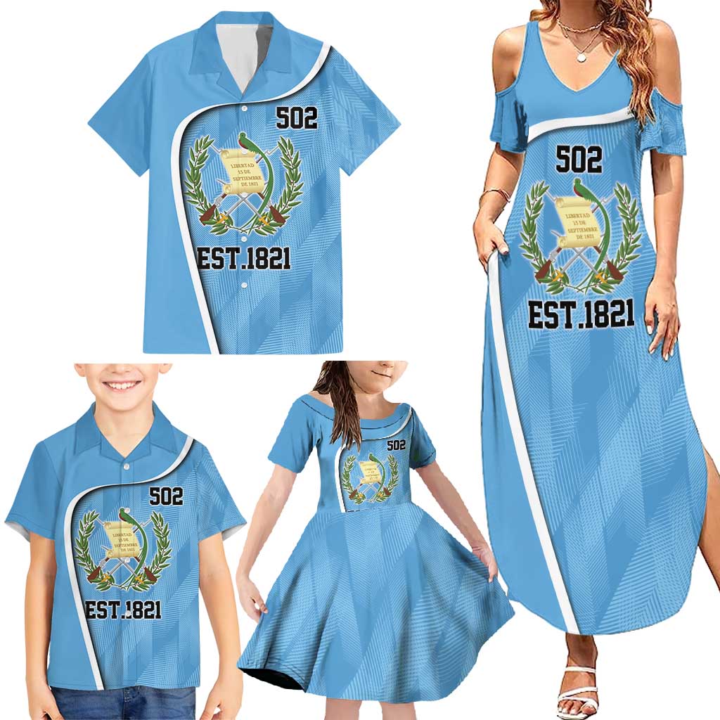 Guatemala Independence Day Family Matching Summer Maxi Dress and Hawaiian Shirt Since 1821 September 15 - Wonder Print Shop