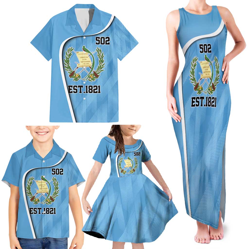 Guatemala Independence Day Family Matching Tank Maxi Dress and Hawaiian Shirt Since 1821 September 15 - Wonder Print Shop