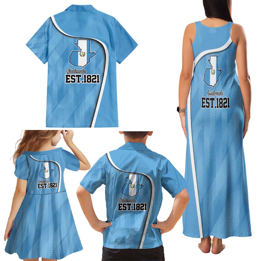 Guatemala Independence Day Family Matching Tank Maxi Dress and Hawaiian Shirt Since 1821 September 15 - Wonder Print Shop