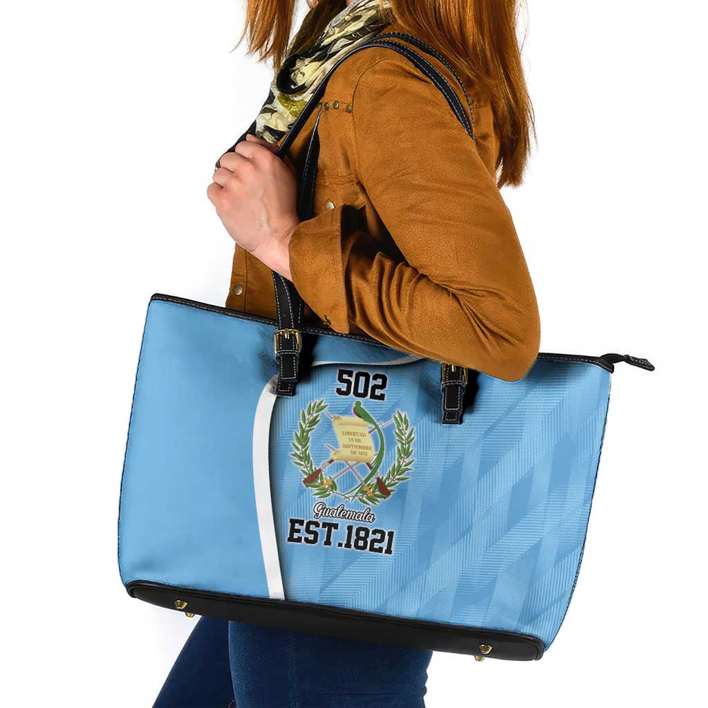 Guatemala Independence Day Leather Tote Bag Since 1821 September 15 - Wonder Print Shop