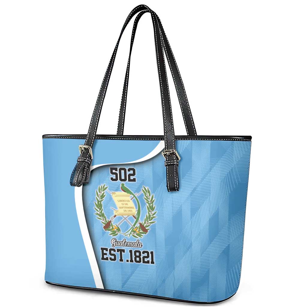 Guatemala Independence Day Leather Tote Bag Since 1821 September 15 - Wonder Print Shop