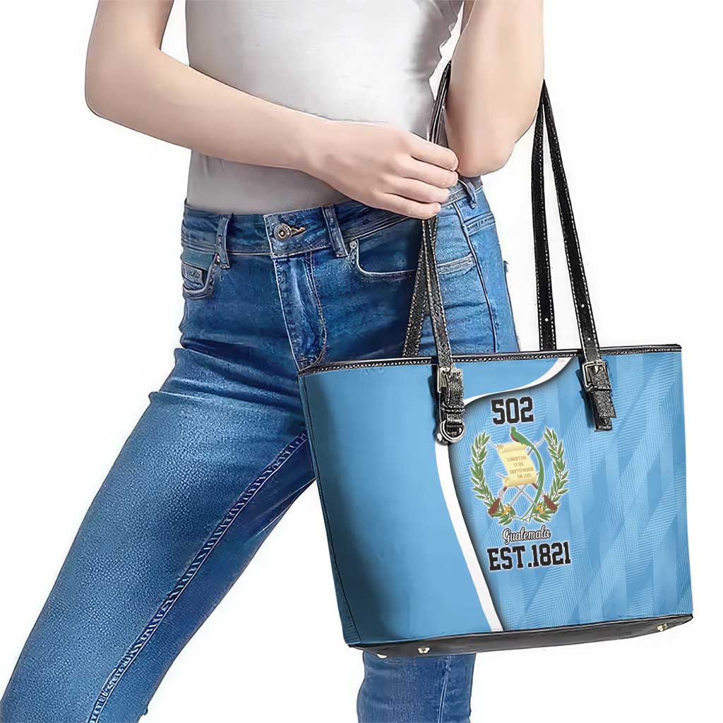 Guatemala Independence Day Leather Tote Bag Since 1821 September 15 - Wonder Print Shop
