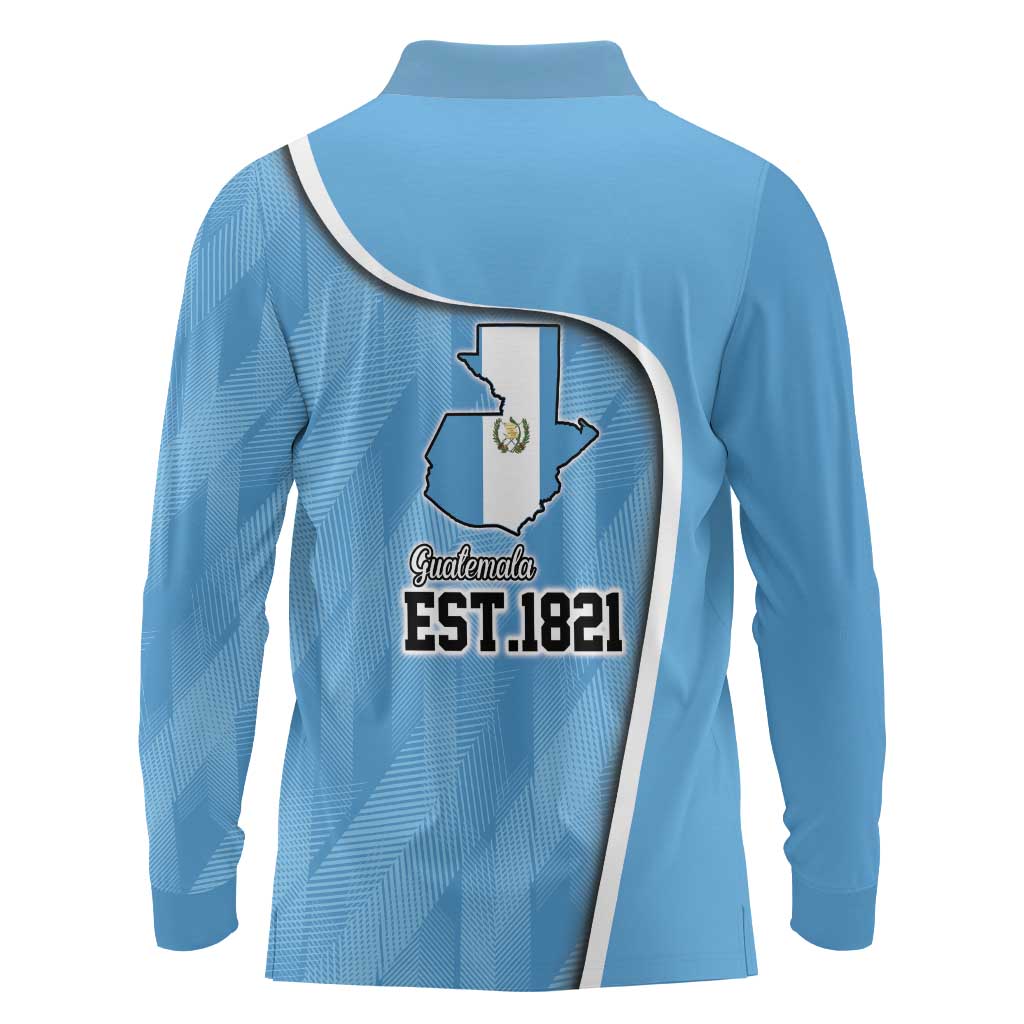 Guatemala Independence Day Long Sleeve Polo Shirt Since 1821 September 15 - Wonder Print Shop