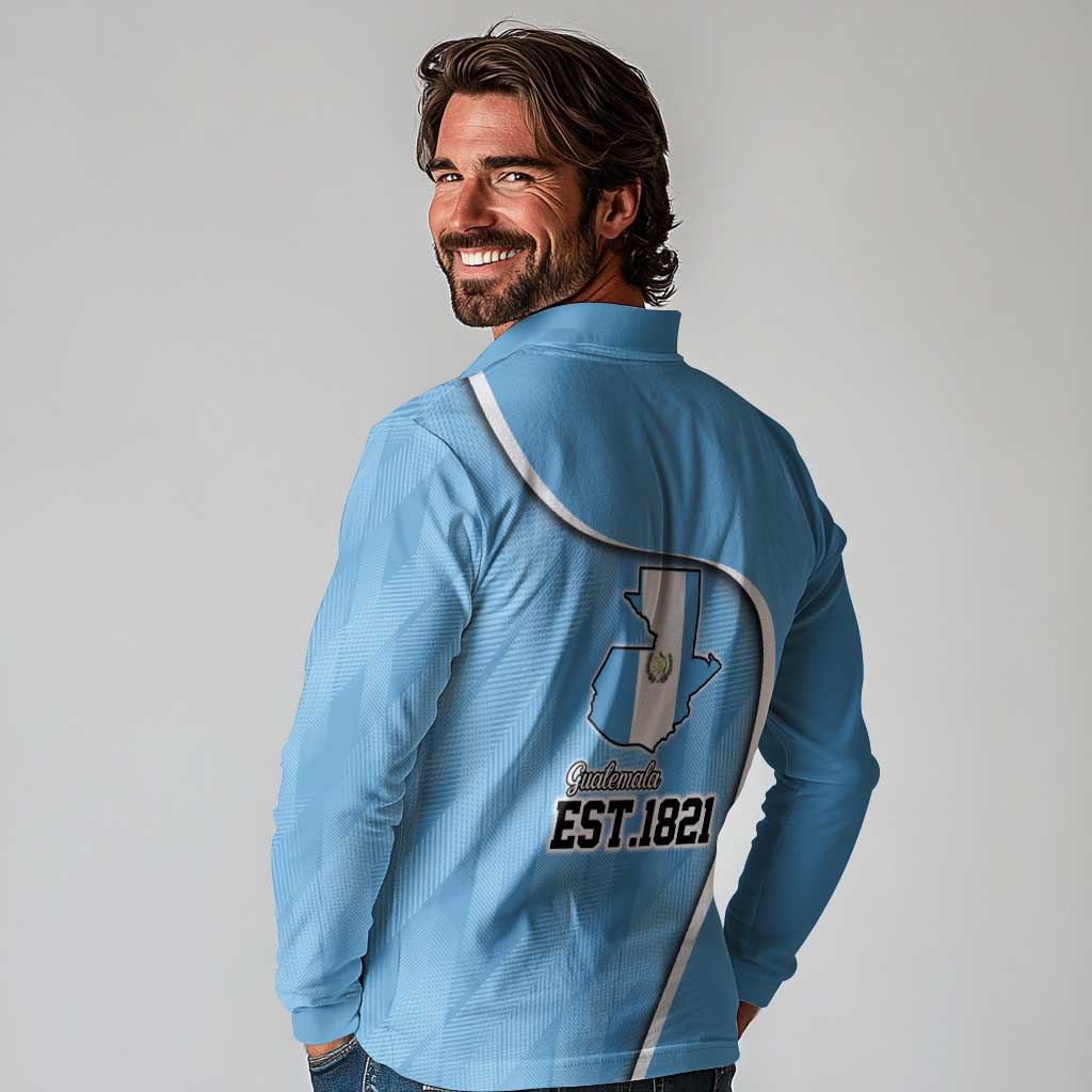 Guatemala Independence Day Long Sleeve Polo Shirt Since 1821 September 15 - Wonder Print Shop