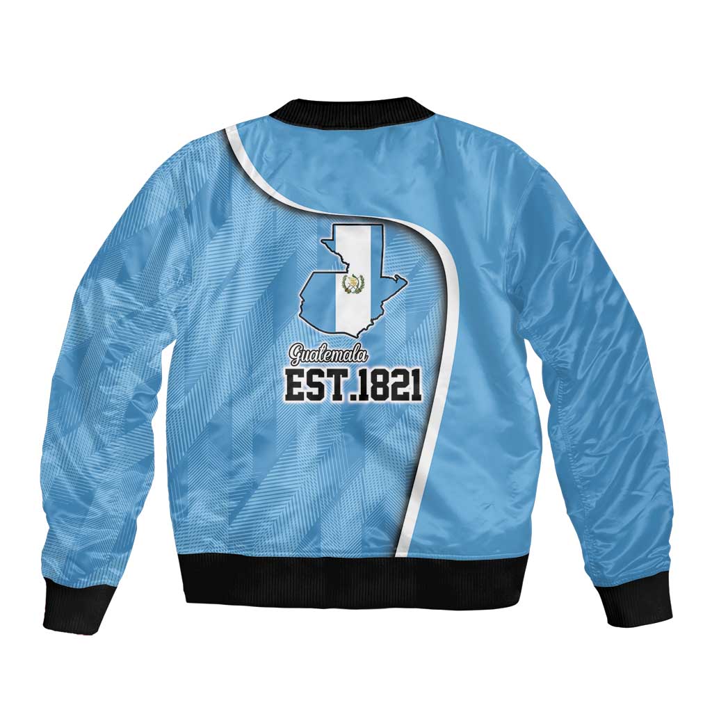 Guatemala Independence Day Sleeve Zip Bomber Jacket Since 1821 September 15 - Wonder Print Shop